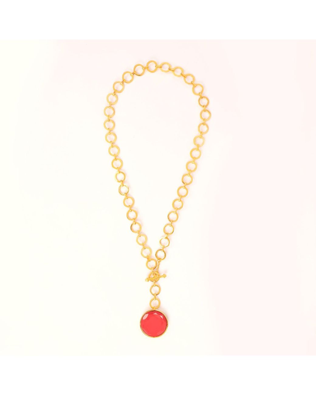 Lila Rasa White Dazzling Ruby Crystal With Loop Chain & T Lock