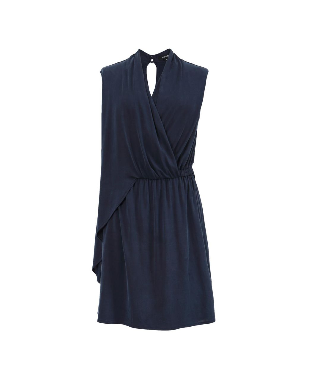 Smart and Joy Blue Drapy Asymmetrical Dress