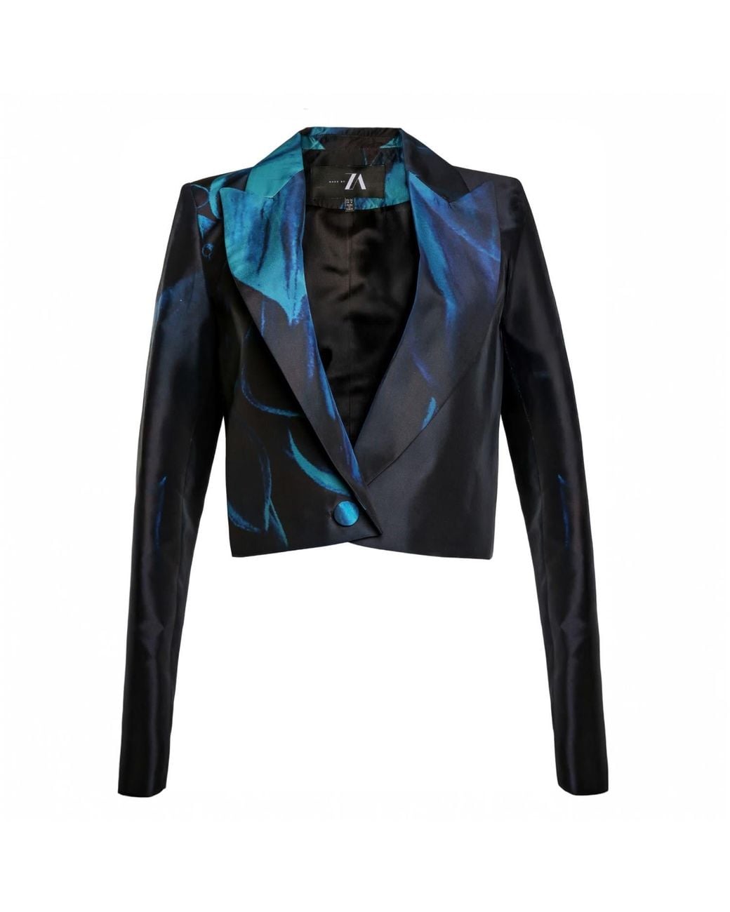 Madebyza Blue Tranquilmaré Crop Blazer