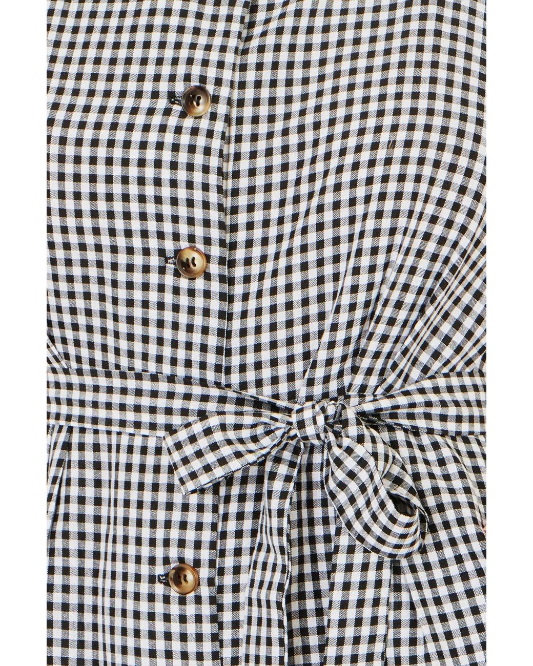 Yumi' Gray Gingham Button Through Jumpsuit