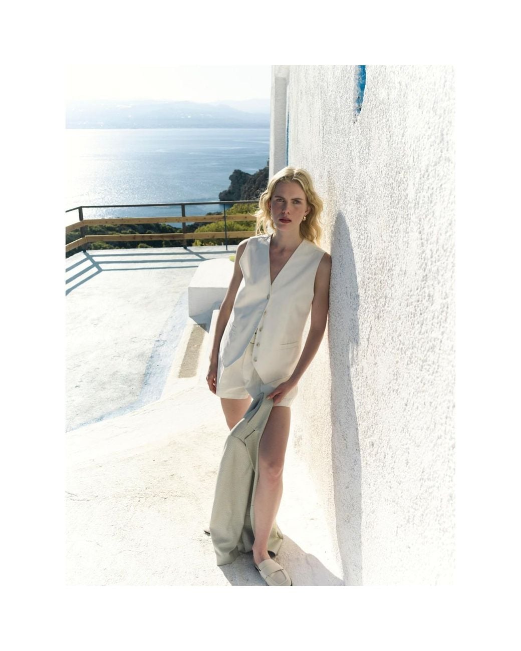 NAZLI CEREN White Bea Vestcoat
