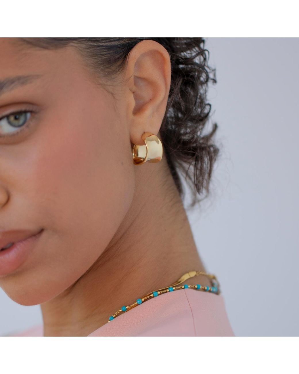 Arctic Fox & Co. Metallic Irregular Hoop Earrings