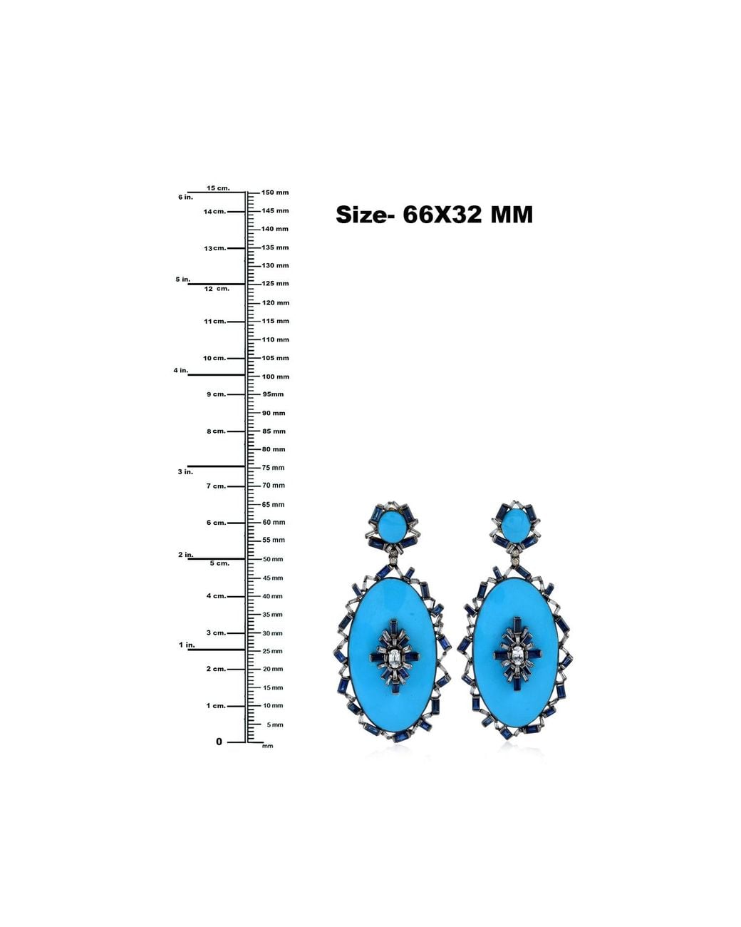 Artisan Blue Sapphire & Diamond Enamel Drop Earrings