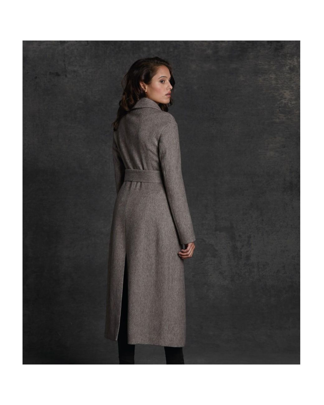 Vulto Gray Neutrals Taupe Shawl Coat