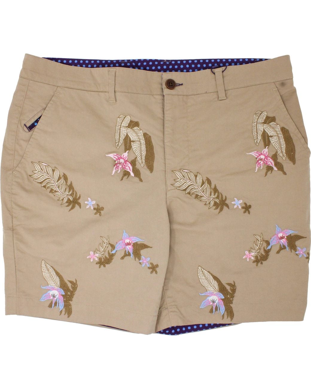Lords of Harlech Natural Edward Flower Embroidery Short for men