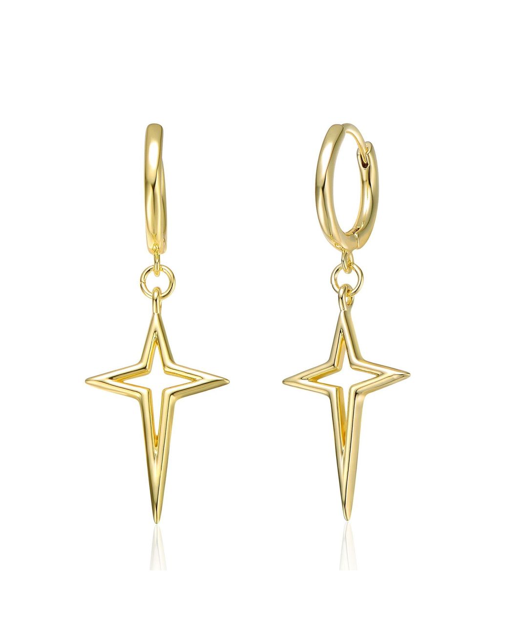 Genevive Jewelry Metallic Rachel Glauber Plated Star Dangle Earrings