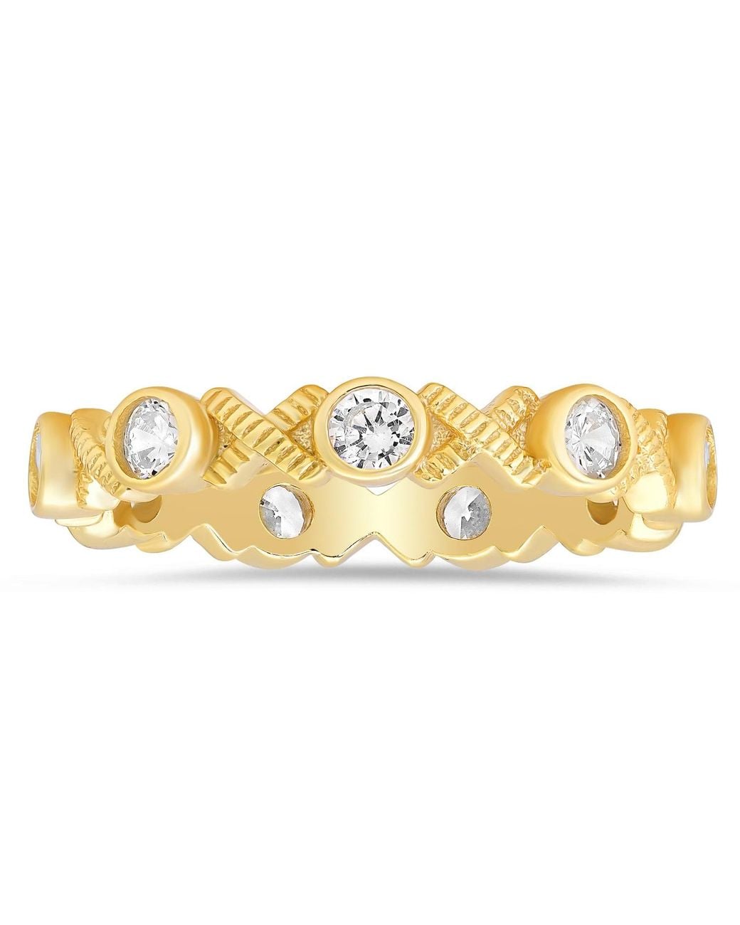 Kylie Harper Metallic Diamond-Cut Xo Eternity Band Ring