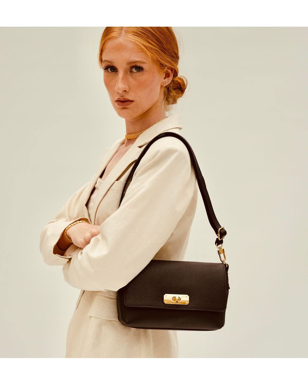 Apatchy London Black The Maisie Midi Leather Bag