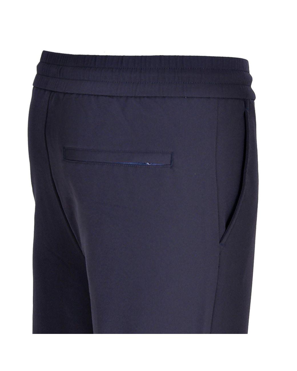 DAVID WEJ Blue Ashford Plain Smart Drawstring Trousers for men