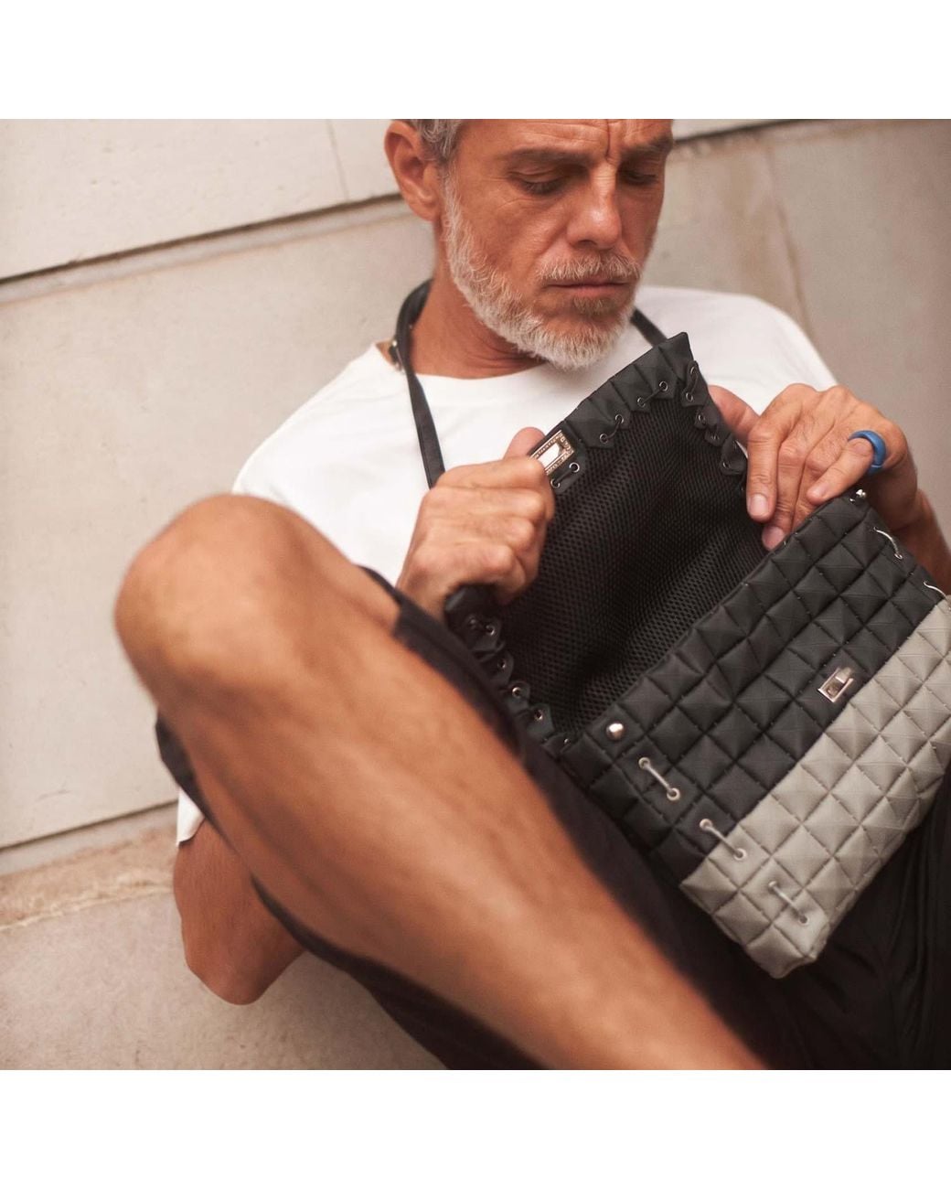 Monade Black Clutch Bag Duo & Stone