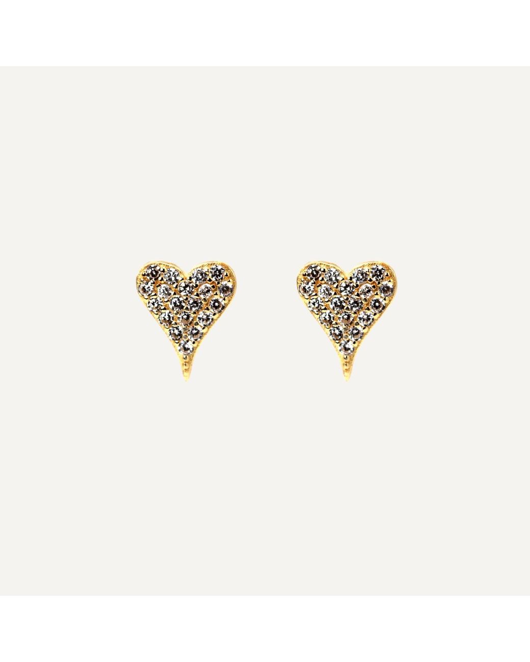 VicStoneNYC Fine Jewelry Metallic Natural Diamonds Heart Solid Earrings