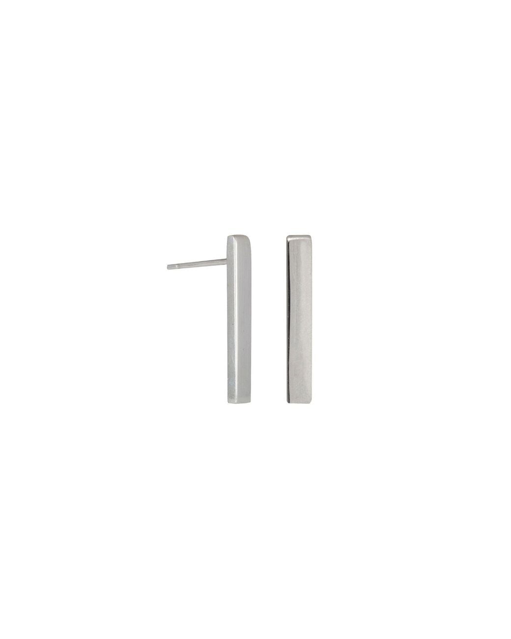Edge Only White Bar Earrings Sterling