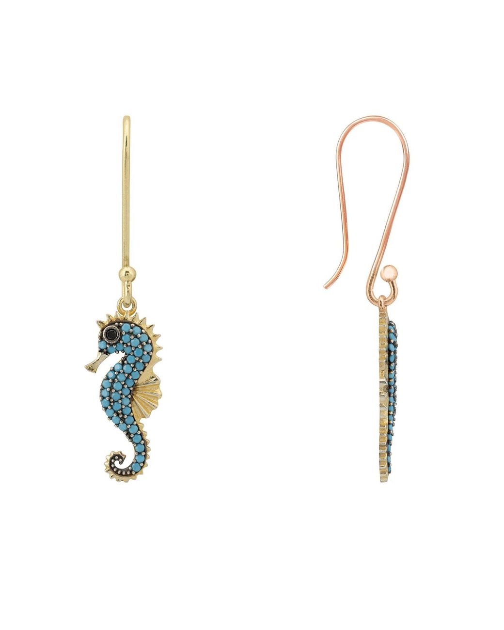 Latelita London Blue Seahorse Drop Earrings
