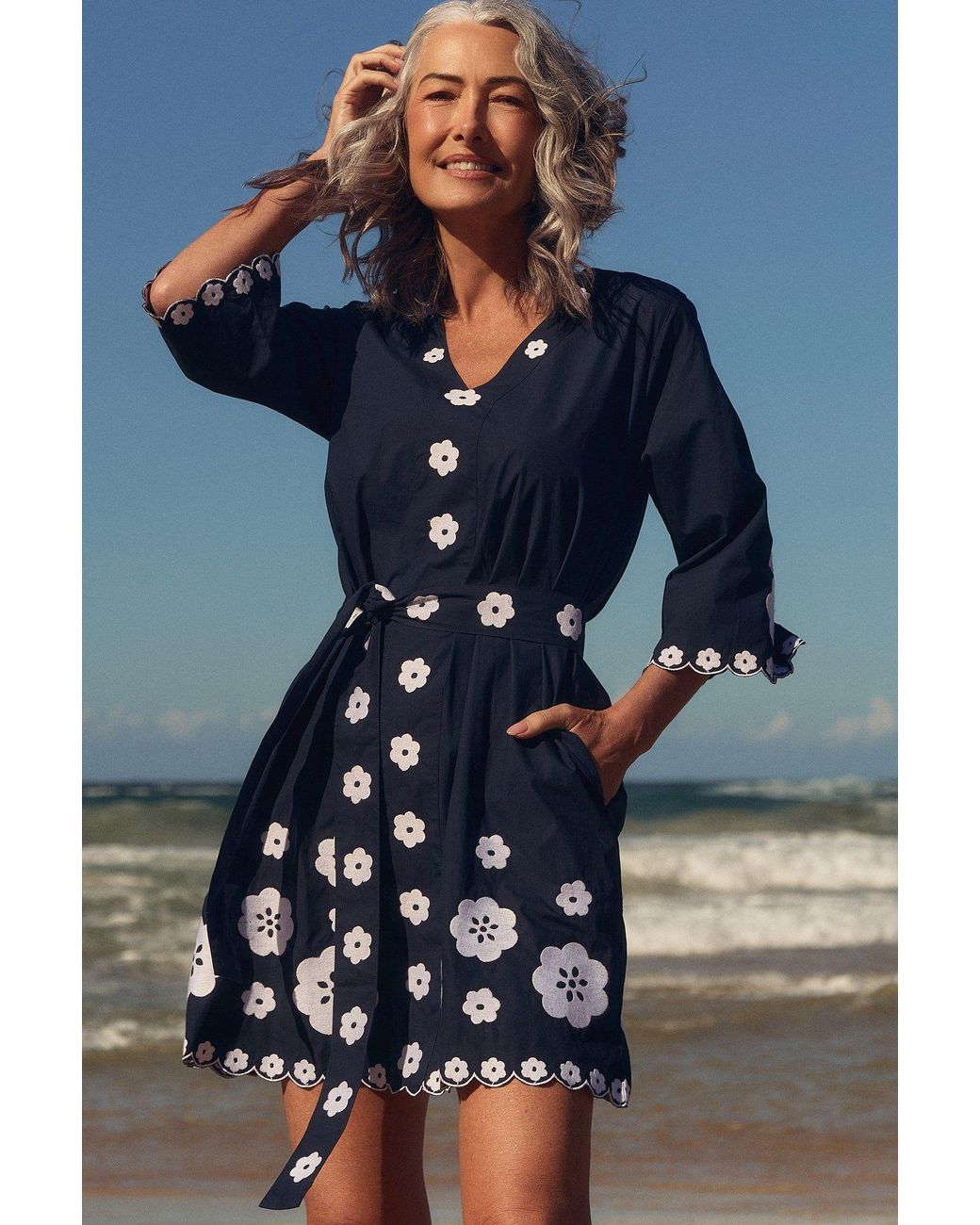 Adrift Clothing Blue Sacha Shift Dress