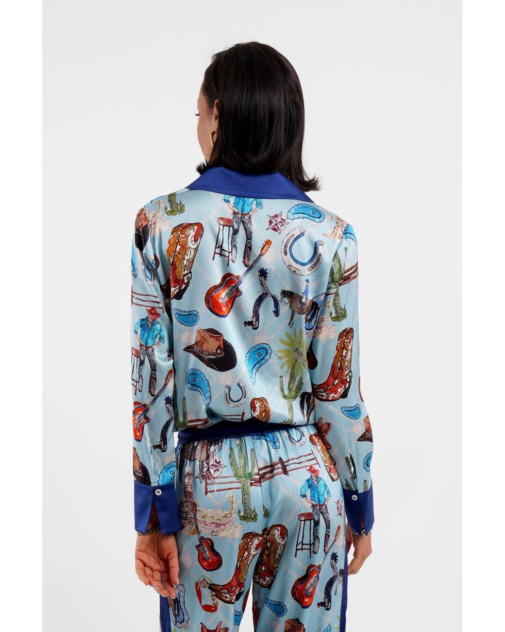 Jessica Russell Flint Blue Blazer Shirt