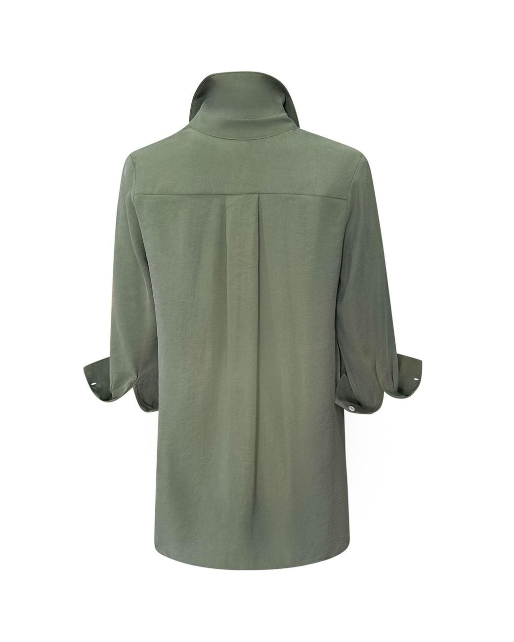 Perlavera Green Flora Khaki Three Quarter Sleeve Length Missy Fit Shirt