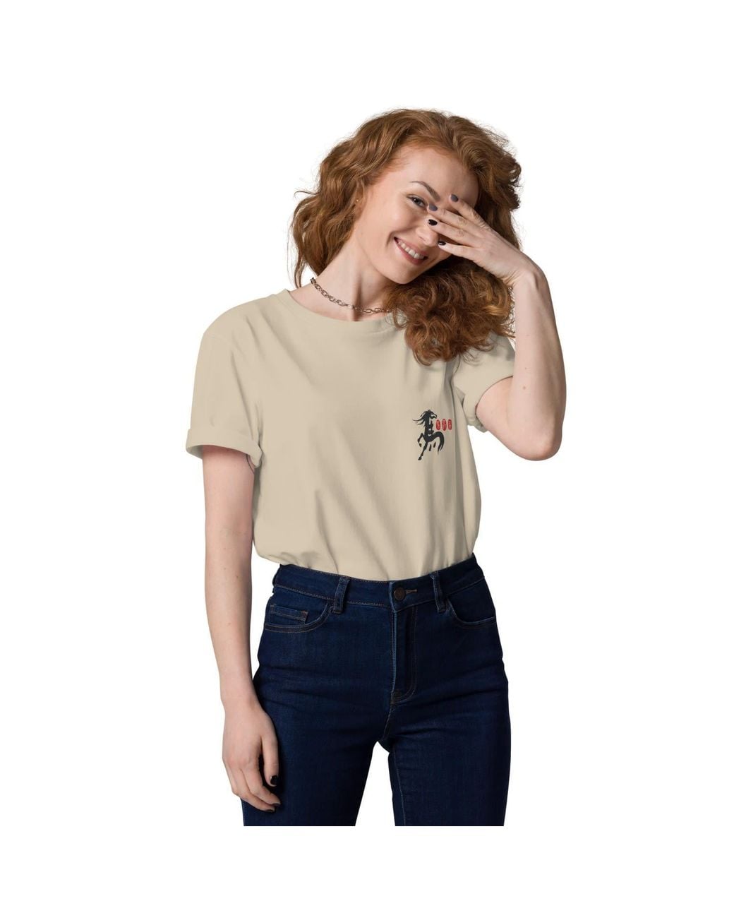 Anchor and Crew Natural Neutrals Desert Dust Ten Chinese Year Of The Horse Editions Organic Cotton T-Shirt