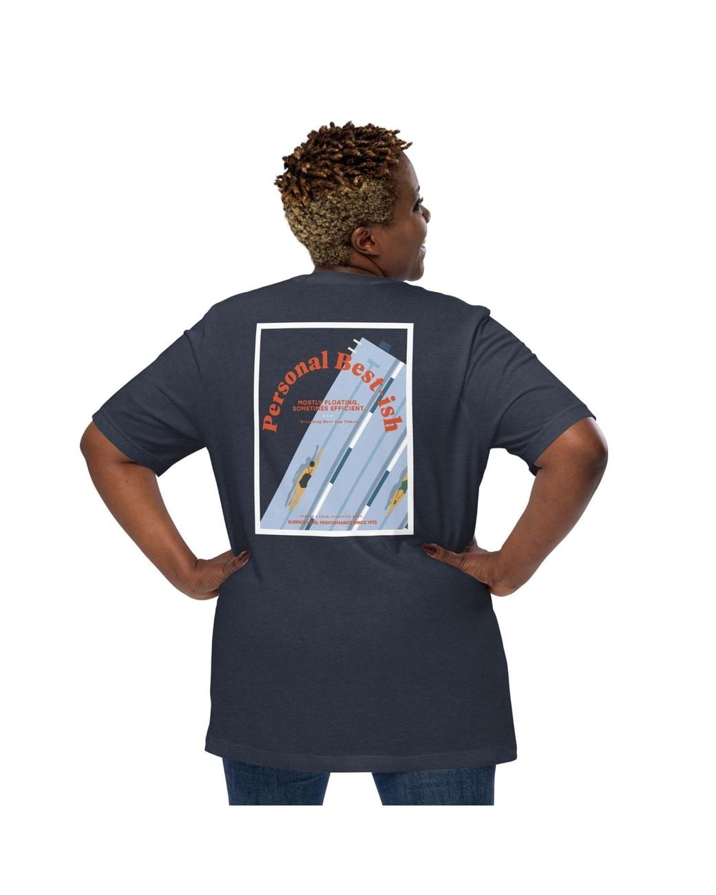 Anchor and Crew Blue Personal Best-Ish Swimming League Organic Cotton T-Shirt