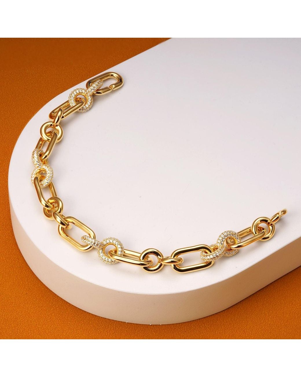 Meulien Metallic Infinity Circle Link Bracelet