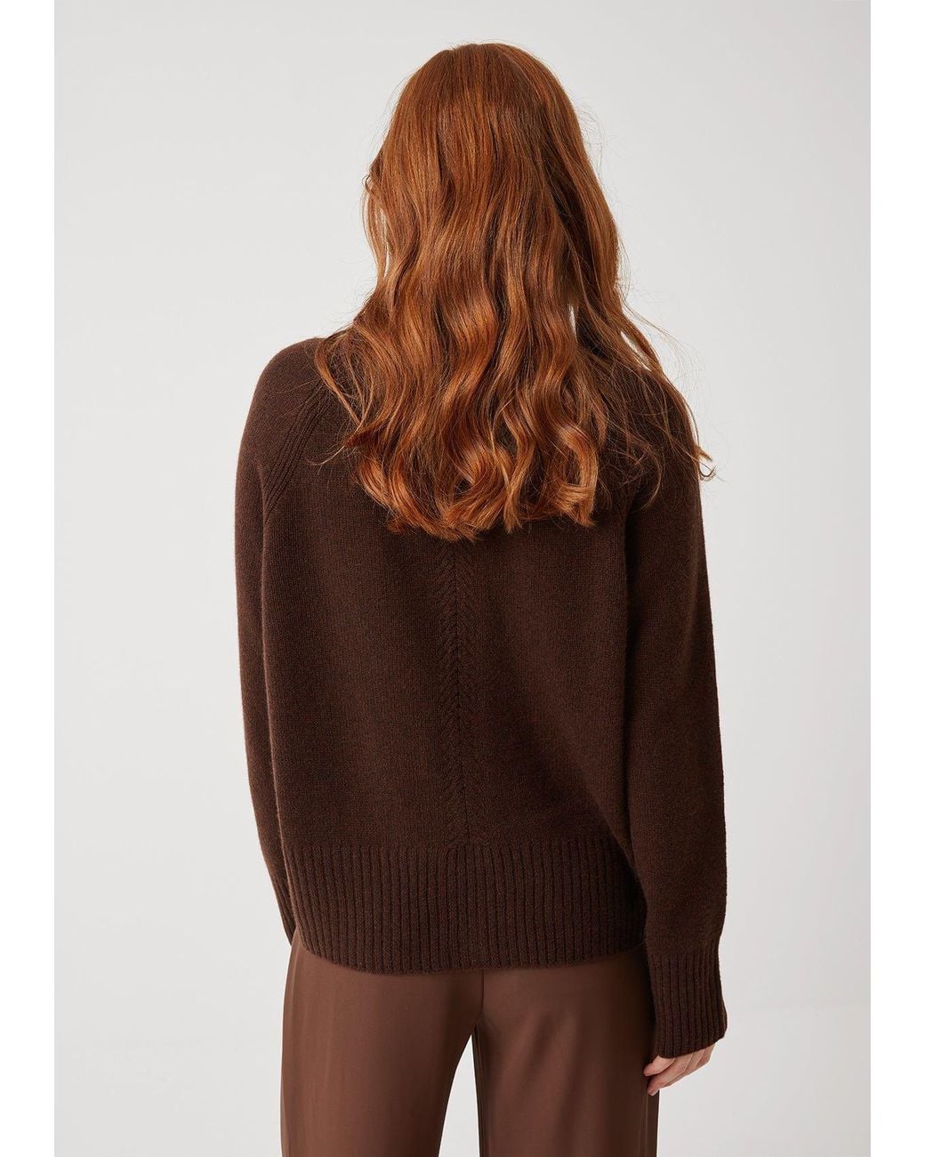 Loop Cashmere Brown The Luxe Crew Cardigan