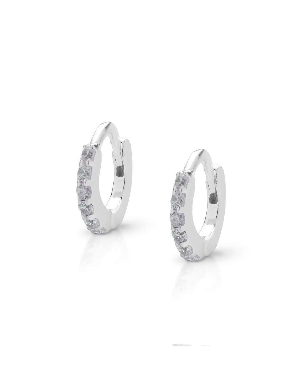 Nellou Jewellery Metallic Ava Huggie Earrings Small Sterling