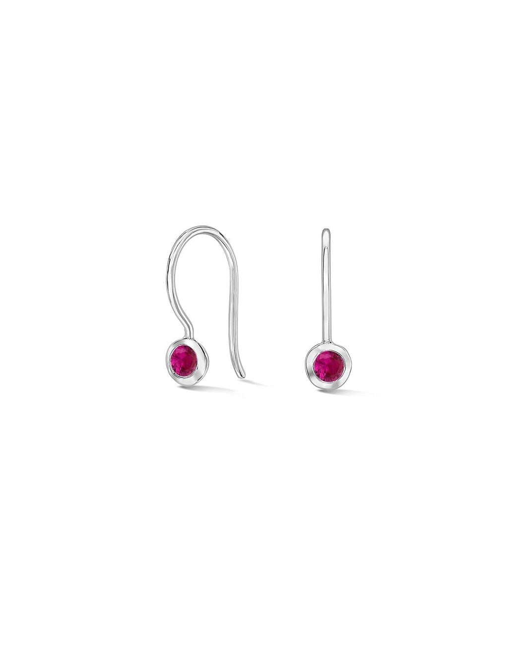 Dower & Hall Pink Small Ruby Dewdrop Earrings