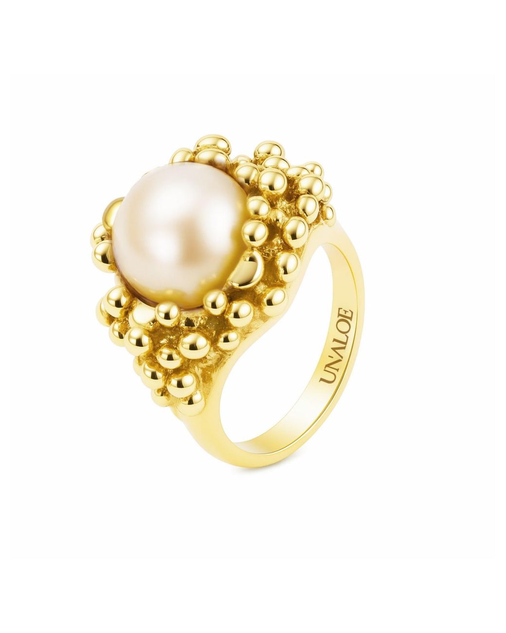 Unaloe Metallic Vermeil Natural Pearl Statement Ring – Sterling, Handmade Italian Fine Jewelry