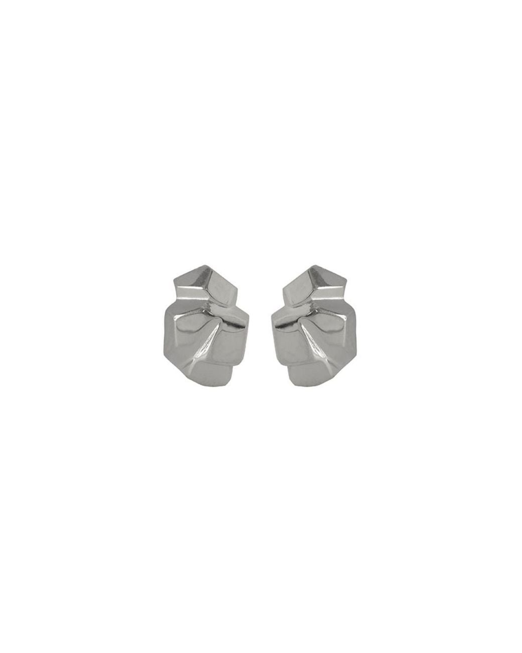Edge Only Metallic Rock Earrings Sterling