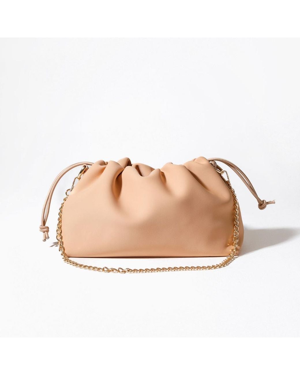 Pop Ups Brand Neutrals Puff Clutch Tan in Pink | Lyst