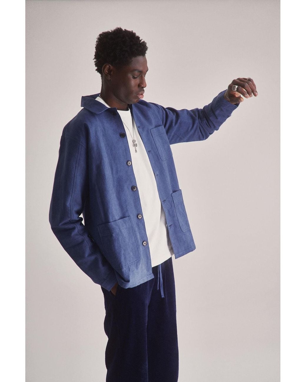 Komodo Blue Railway Handwoven Cotton Hemp Blend for men
