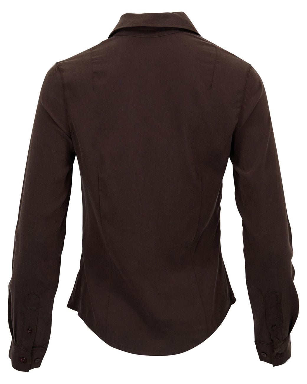Lords of Harlech Sutton Brownie Stretch Silk Long-Sleeve Shirt