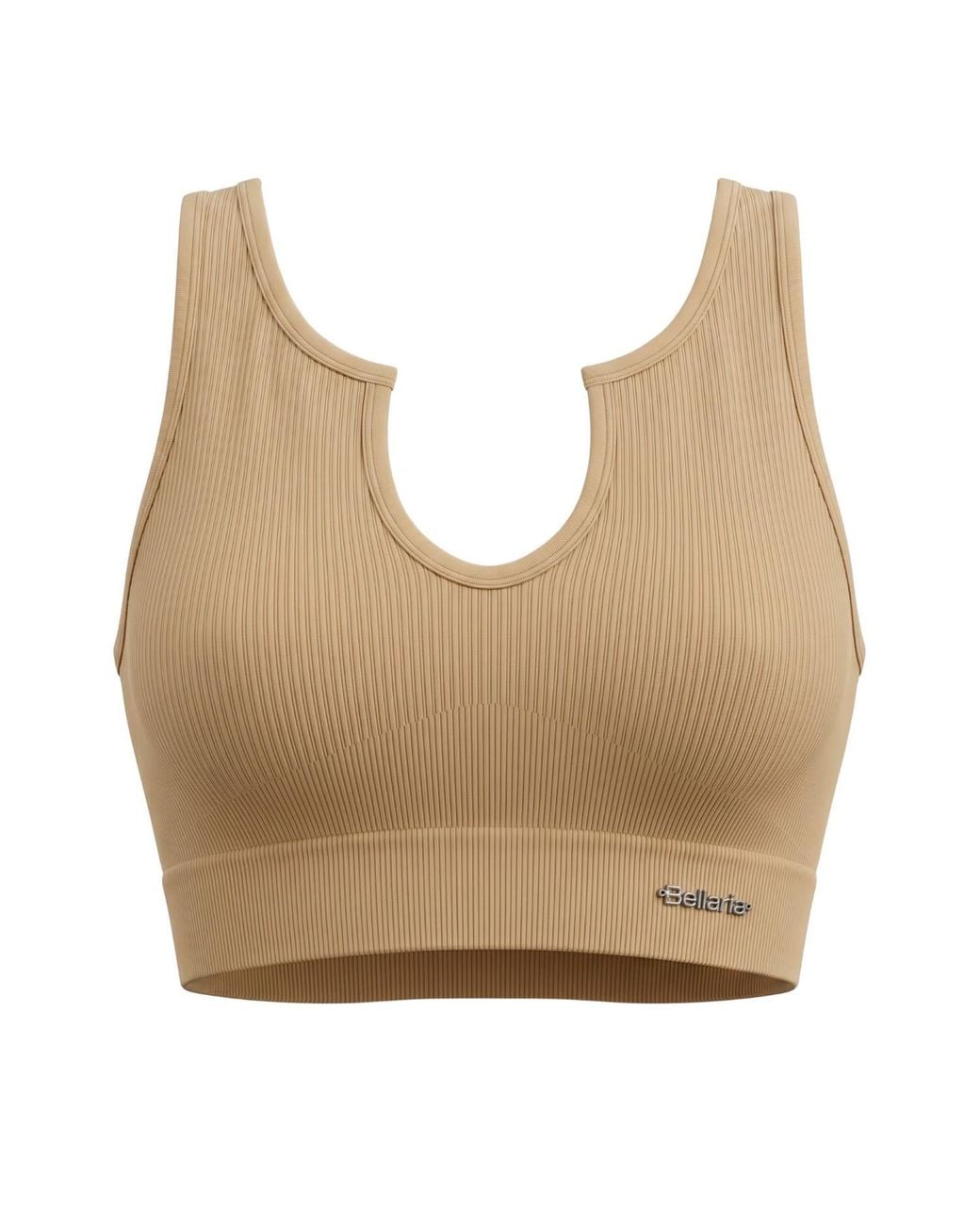 Bellaria Brown Cabernet Sculpt Sports Bra- Cream