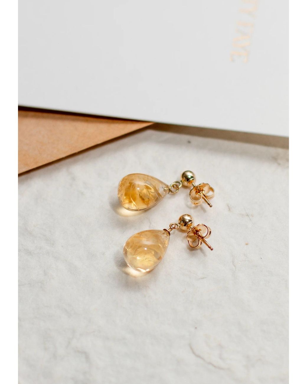 Katy Faye Metallic November Citrine Earrings