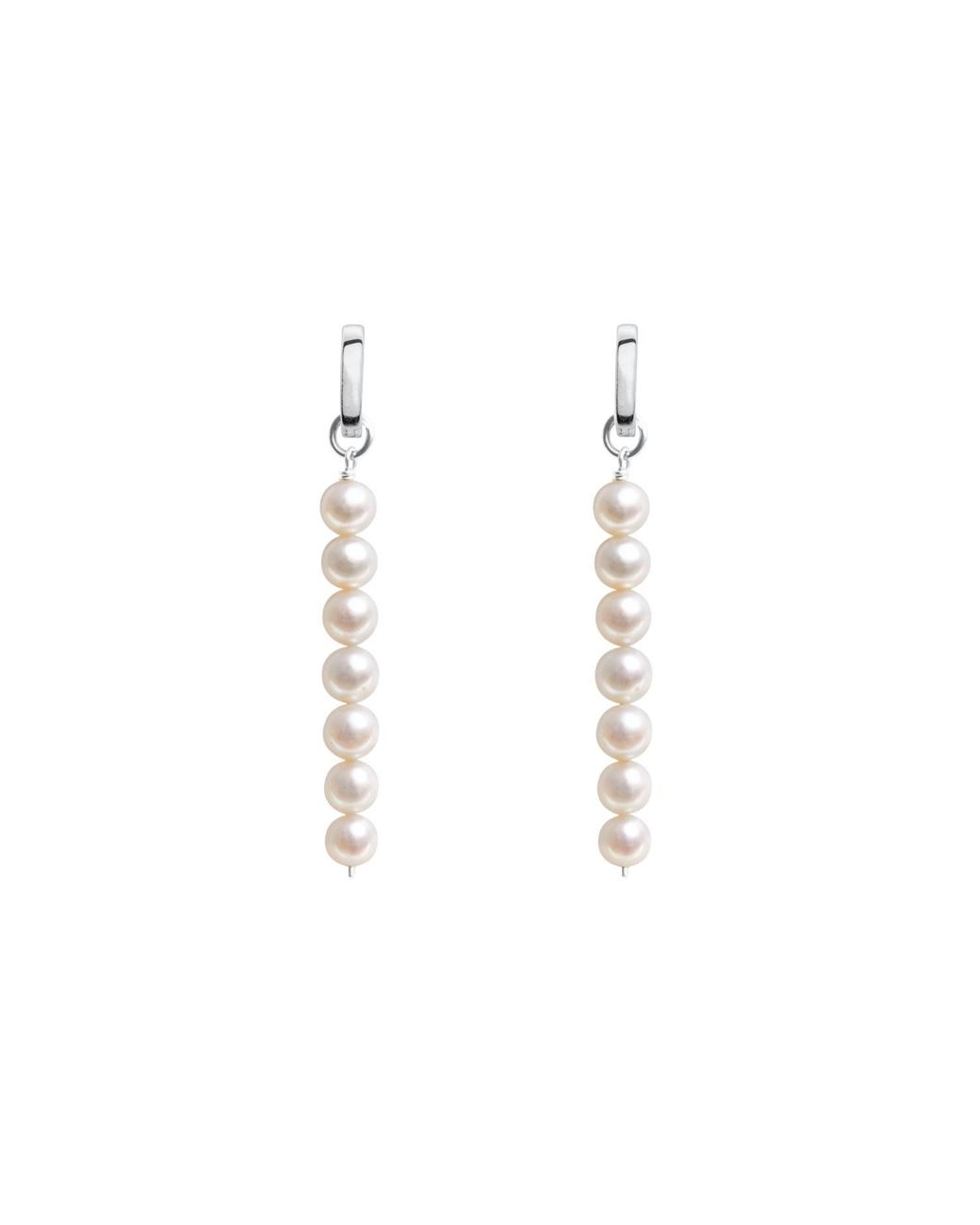 Ora Pearls Metallic Linea Pearl Hoop Earrings