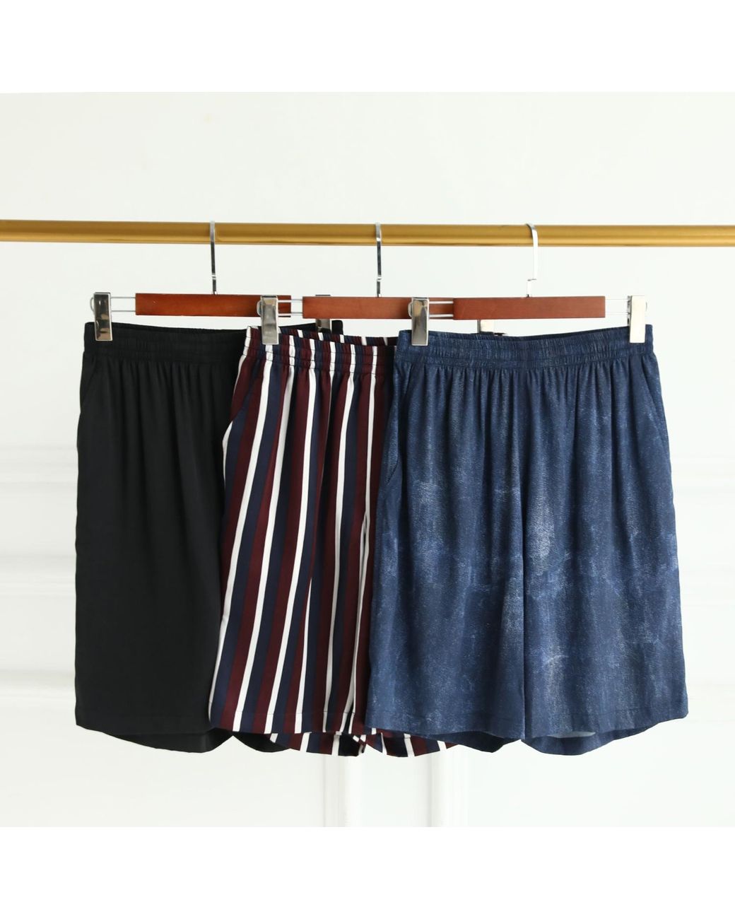 Soft Strokes Silk Blue Pure Mulberry Silk Tie Dye Printed Shorts for men