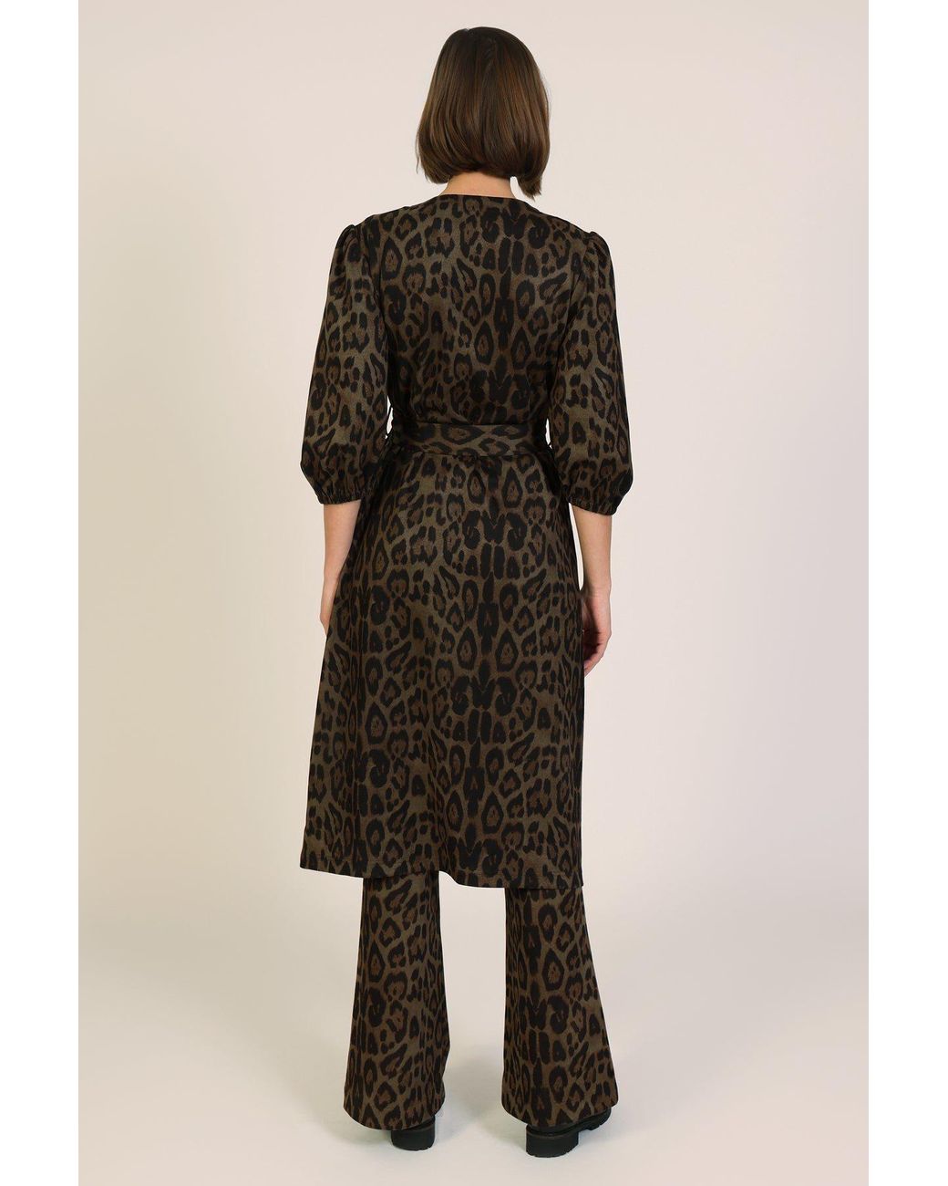 Traffic People Multicolor Bet Lynch Lives Leopard Print Duster Wrap Coat