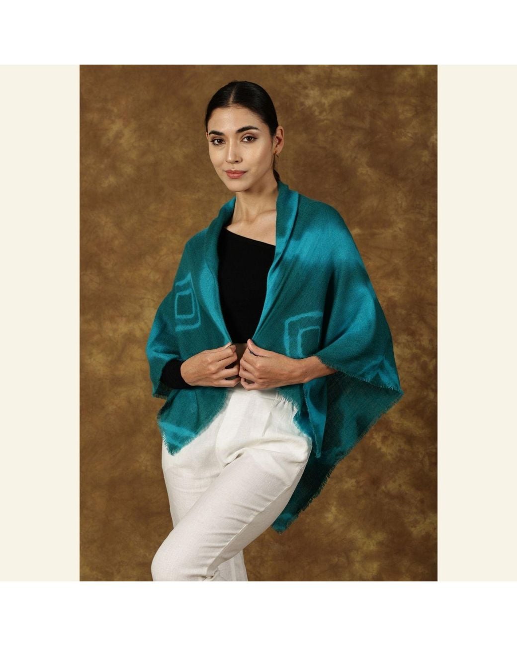 Heritagemoda Blue Gi Certified Luxury Dark Tie-Dye Cashmere Scarf – Soft Lightweight Wrap
