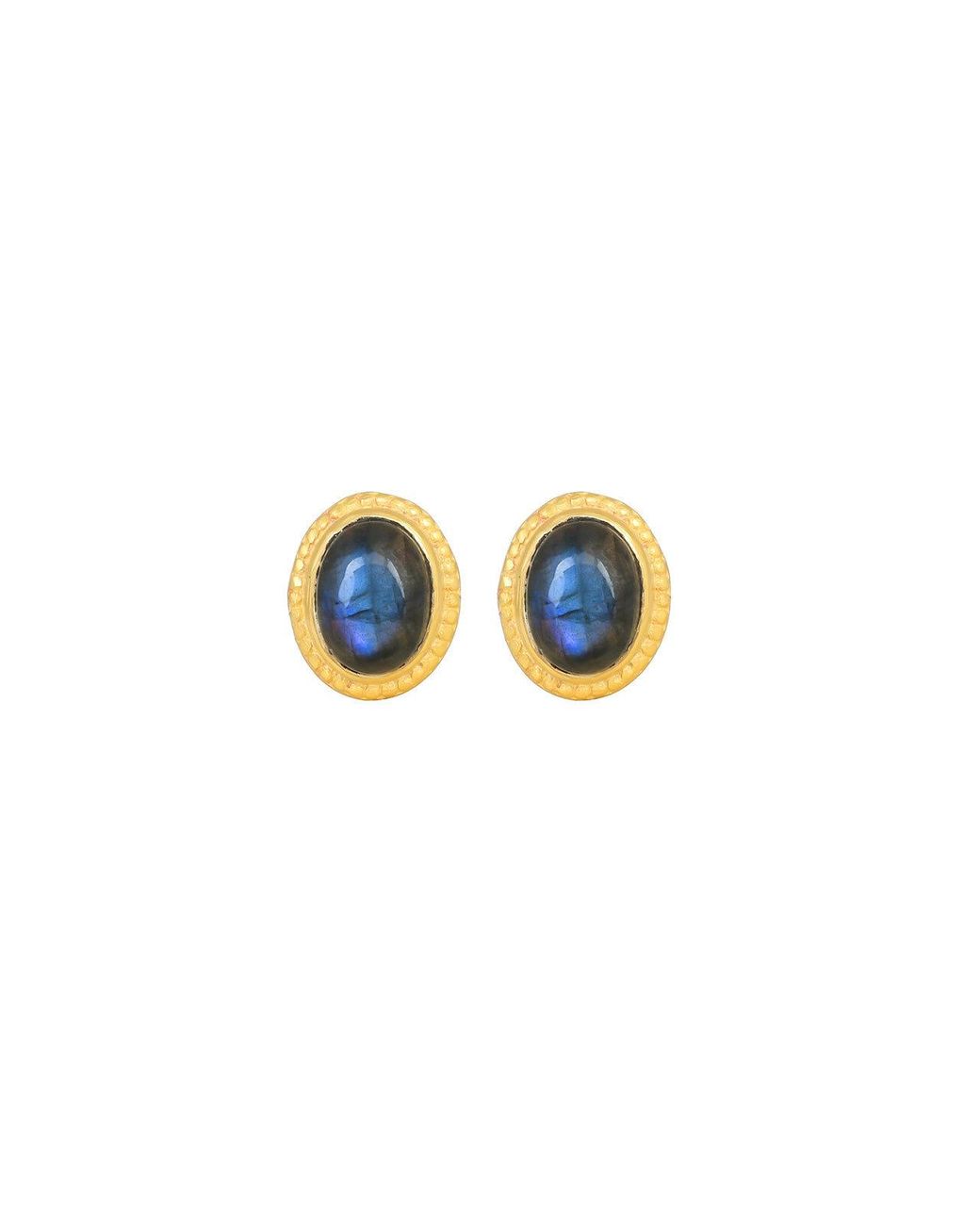 Opium Jewels Blue Cabochon Oval Studs