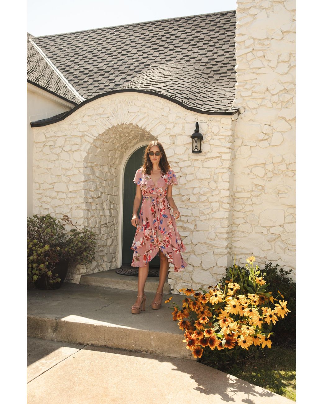 Jennafer Grace Red Lanie Flutter Wrap Dress