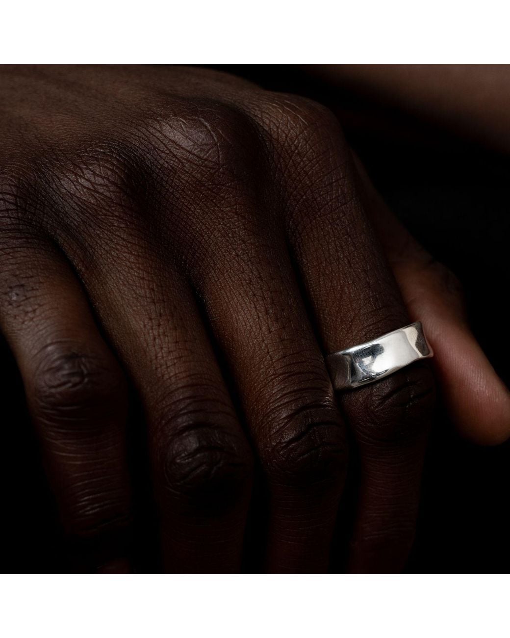 Dower & Hall Metallic Wide Waterfall Ring for men