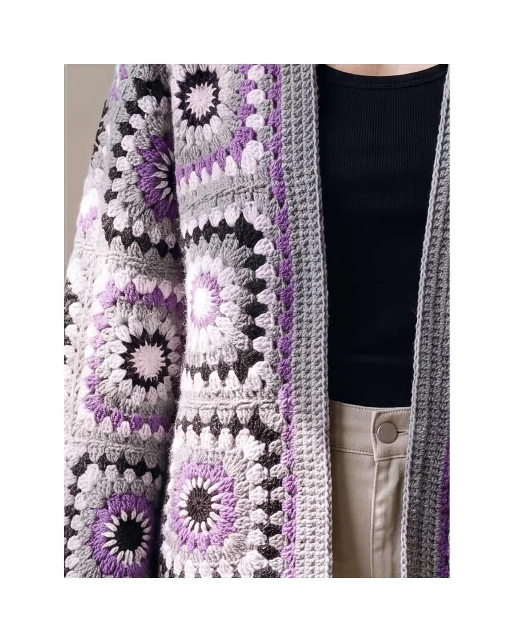 Ana Chic Blue Sunburst Handmade Crochet Cardigan