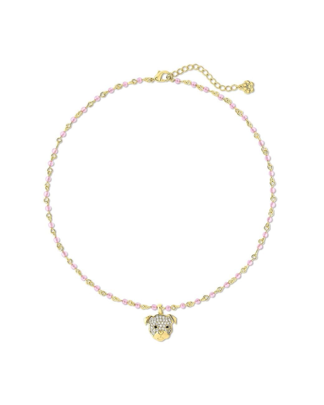Cloud Haven Metallic Soft Hearted Pit Bull Cz Necklace