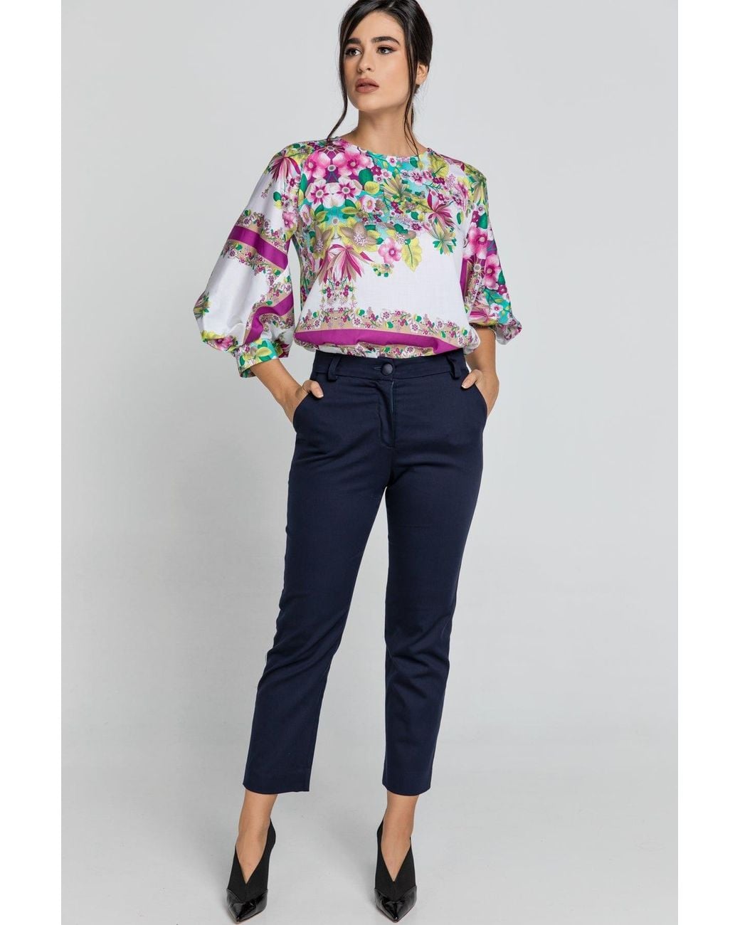 Conquista Blue Dark Gabardine Pants