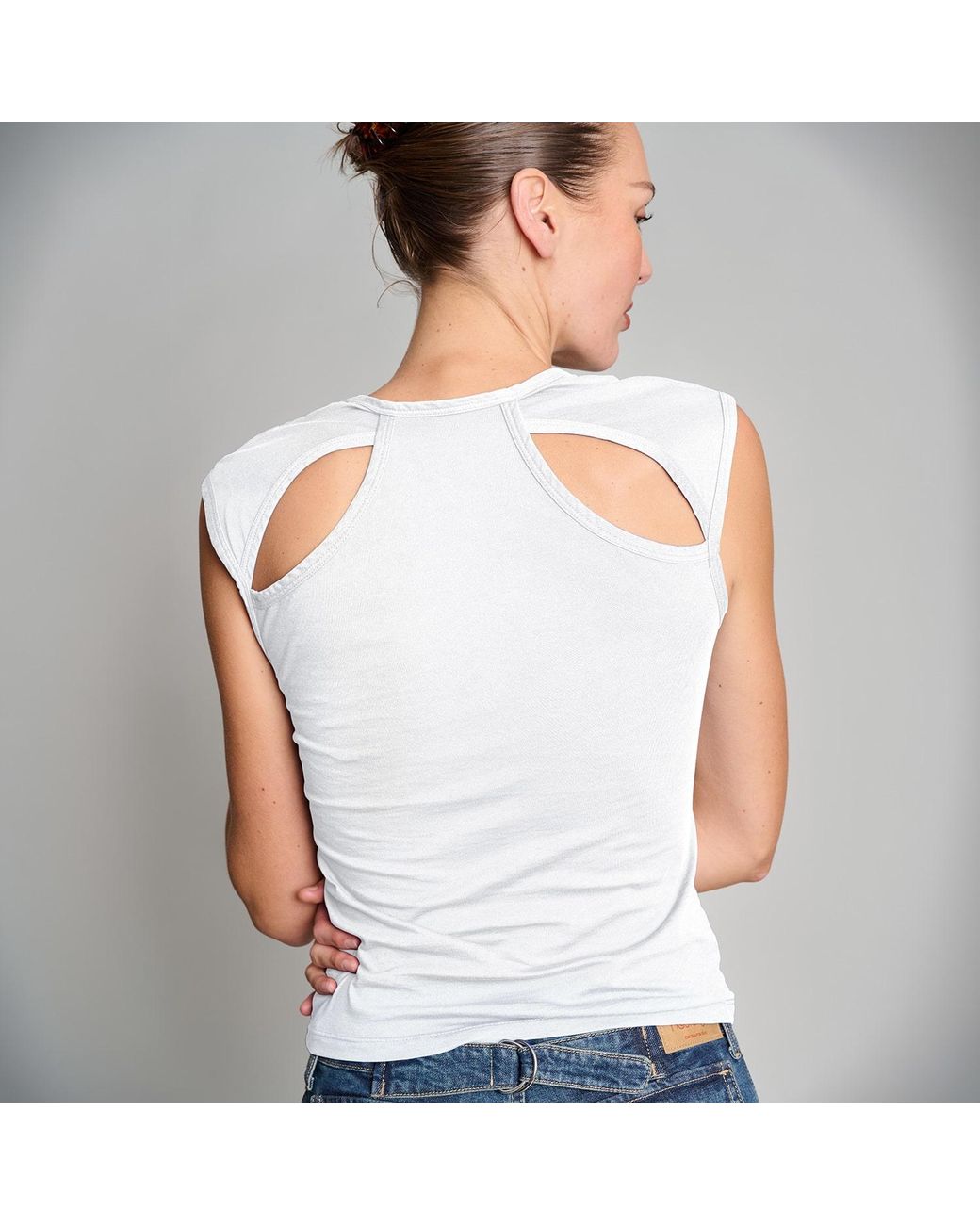 Love and Nostalgia White Little Keyhole Tee