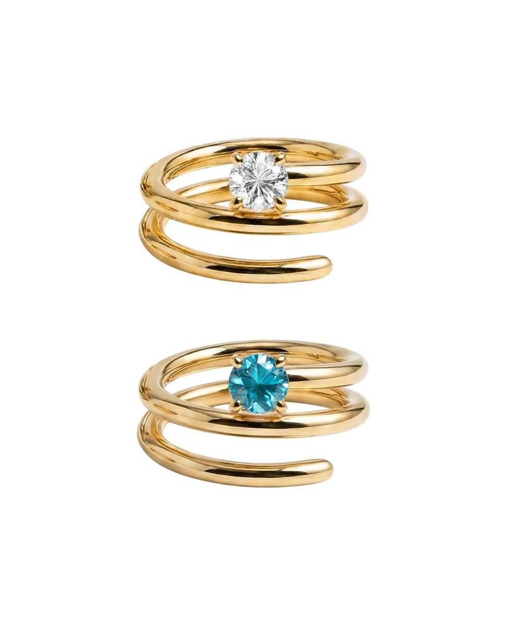 Native Gem Metallic Manifest Color Changing Spiral Ring