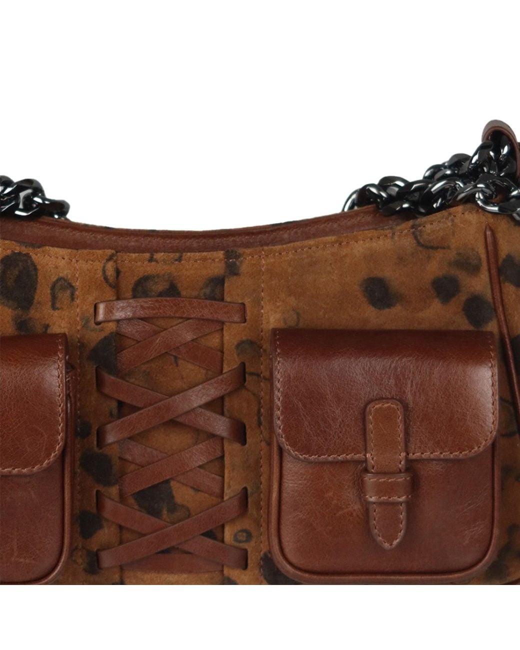 F3Rog by Rana Brown Cheetah Printed Mini Leila Shoulder Bag