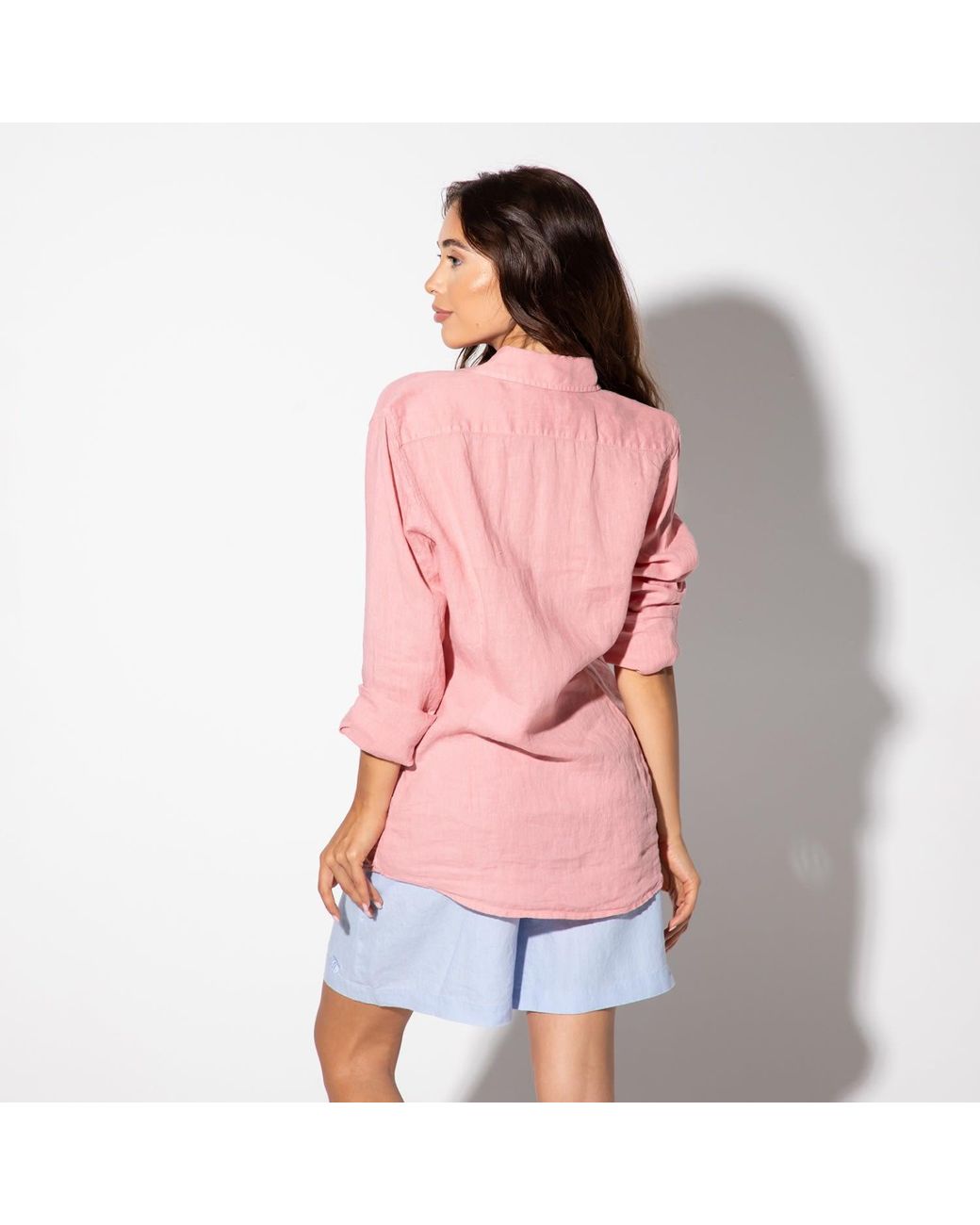 Maison Tangerine Pink Papaya Linen Shirt For for men