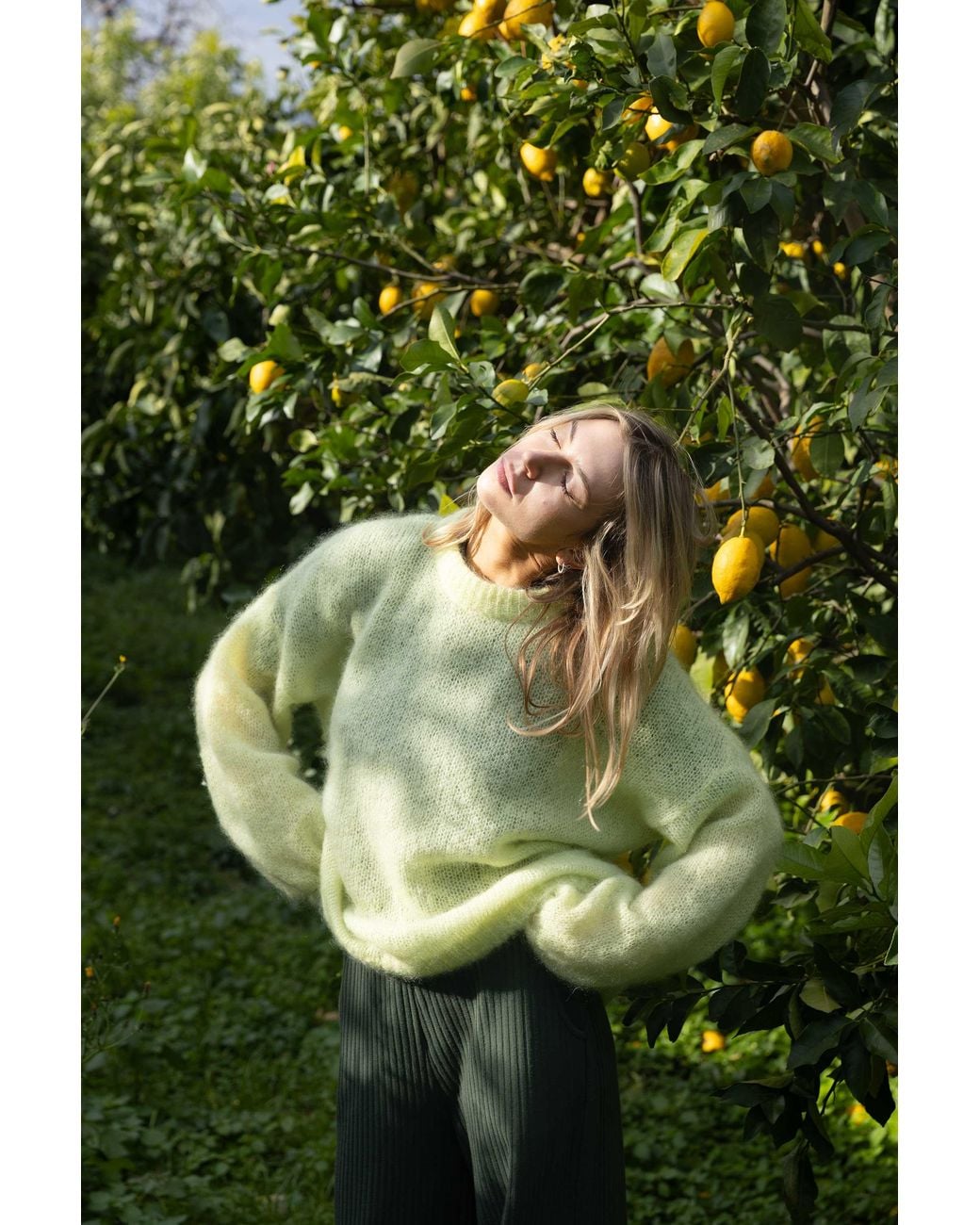 SALANIDA Green Melody Mohair Jumper Limone