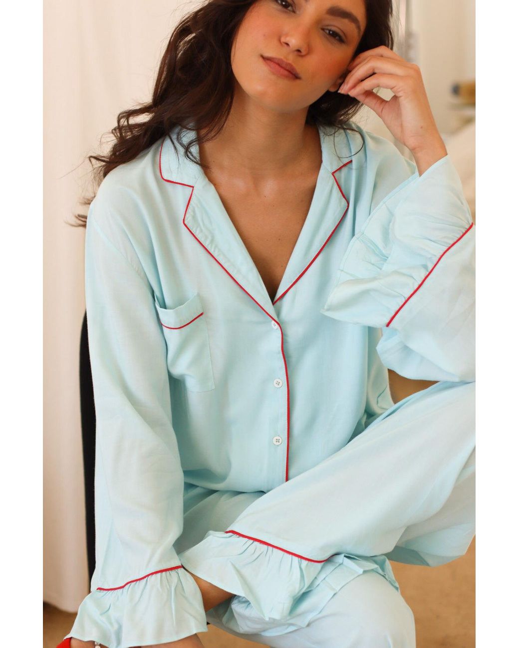 Carolina Benoit Blue Luxury Bamboo Pajama Set