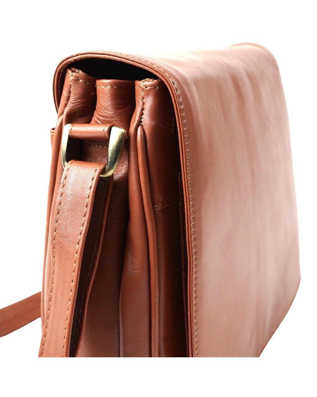 Lloyd Baker Brown Nahan Flap-Over Leather Crossbody Bag